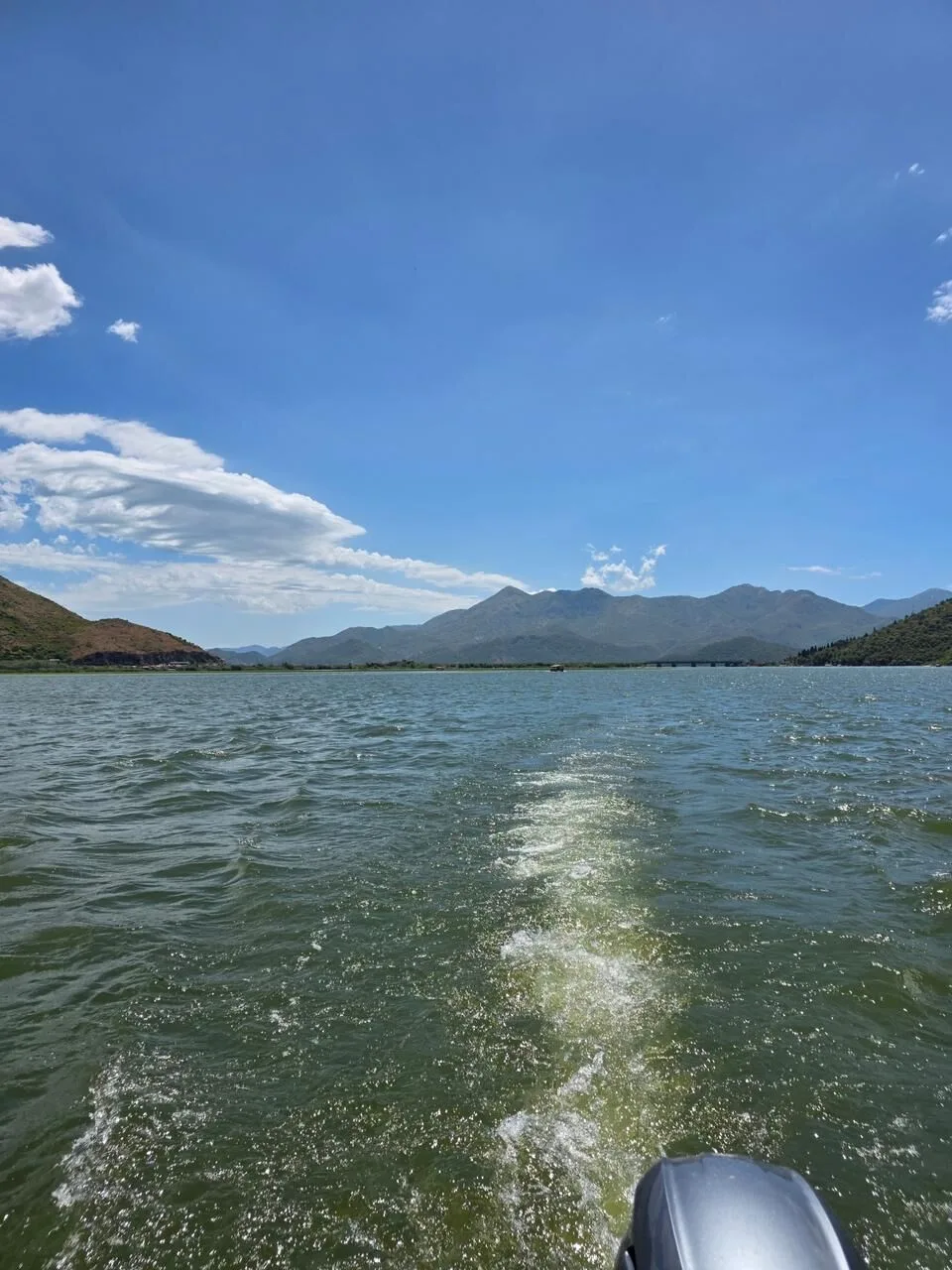 Open lake panorama from boat