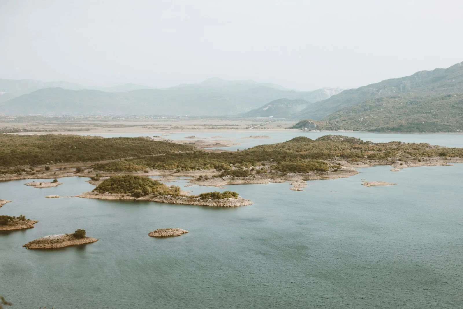Skadar Lake panorama with islands
